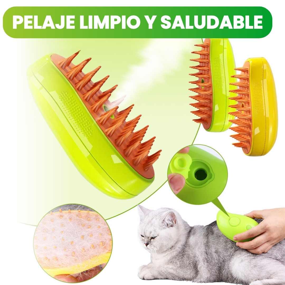 Cepillo A Vapor Para Mascotas 3 en 1